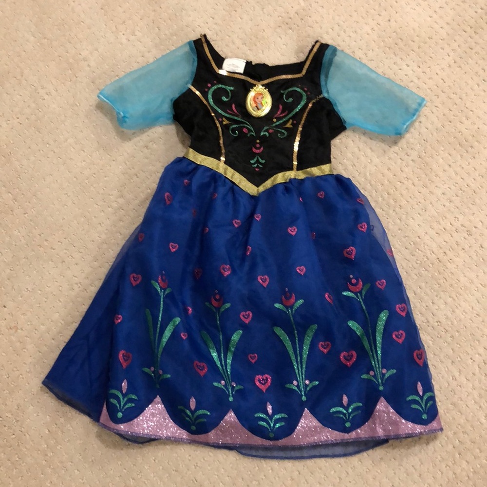 Disney Frozen Anna dress, hair and shoes
